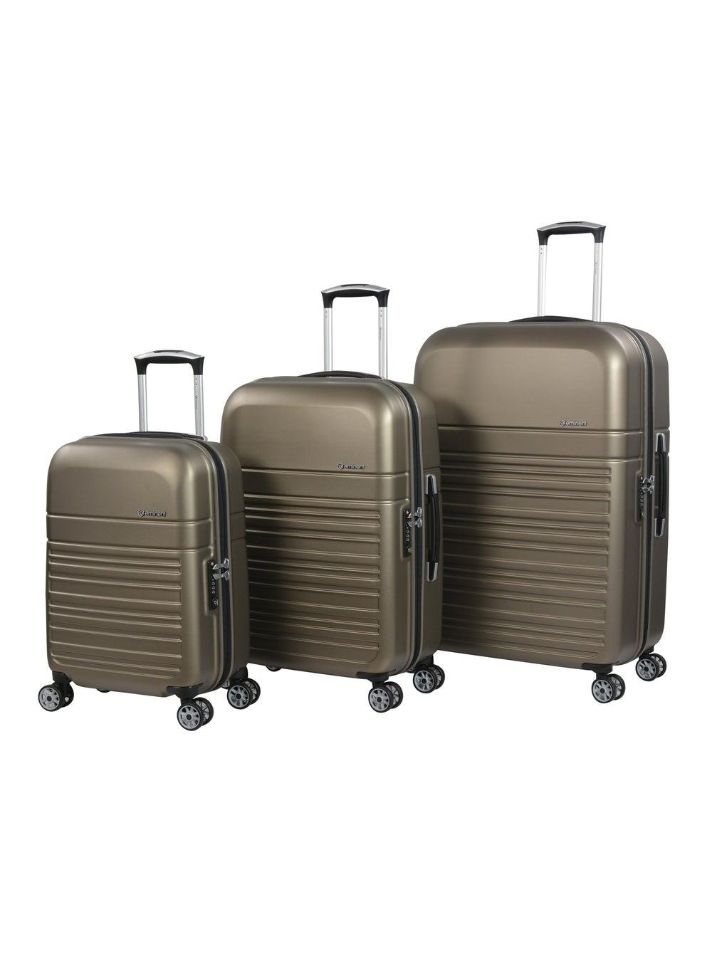 KF91 Makrolon Polycarbonate 3-Piece Coffee Luggage Set - Image 1