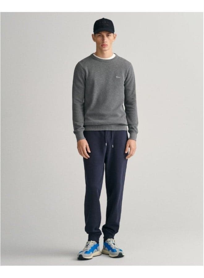 Gant Shield Cotton Blend Navy Sweatpants - Image 1