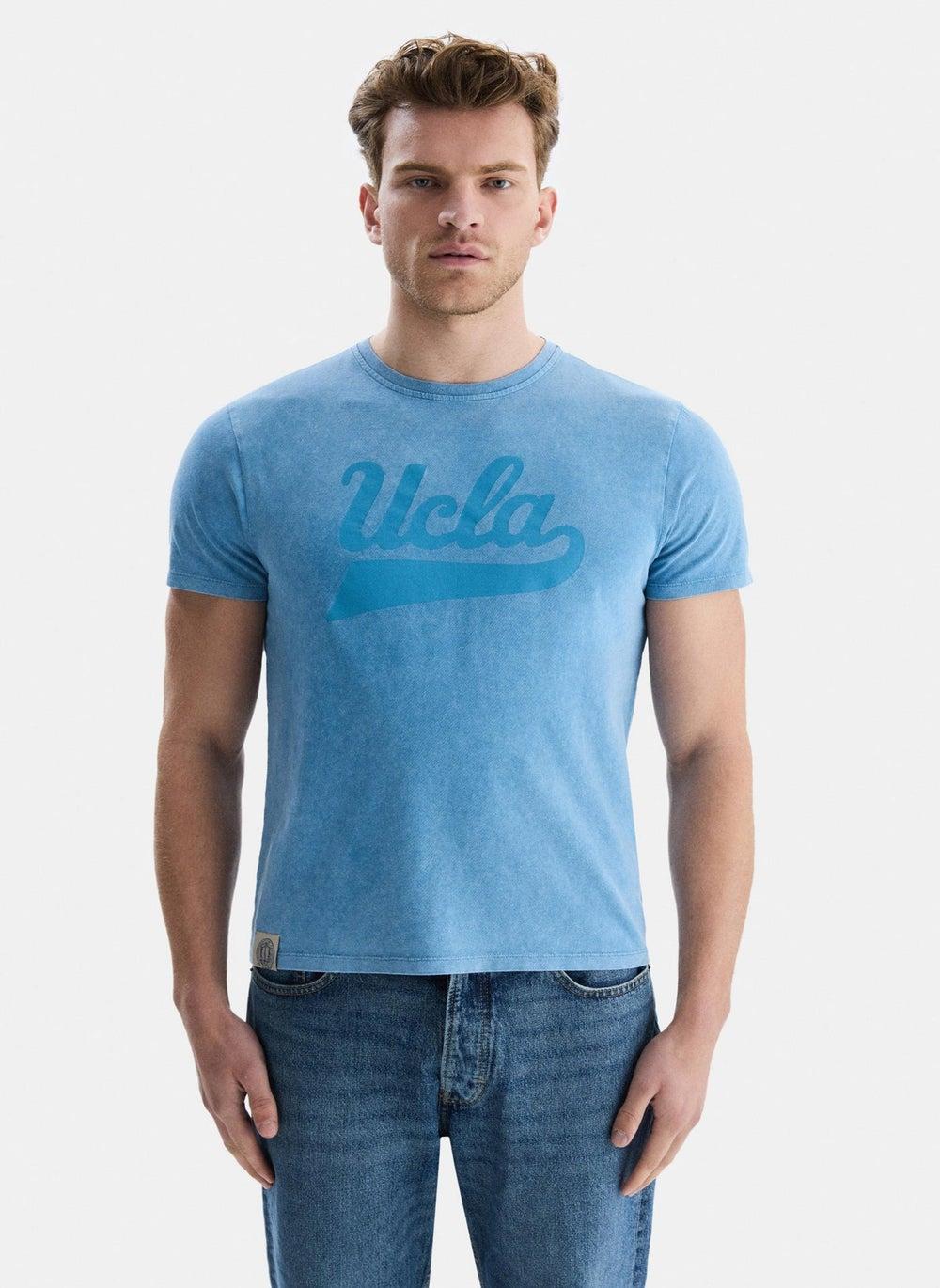 MARGAN Blue Graphic Cotton Crew Neck T-Shirt - Image 1