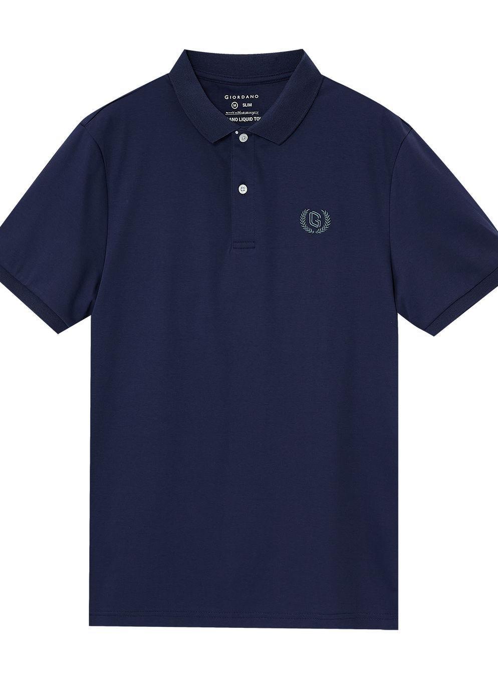 Giordano Slim Fit Liquid Touch Cotton Polo Blue - Image 1