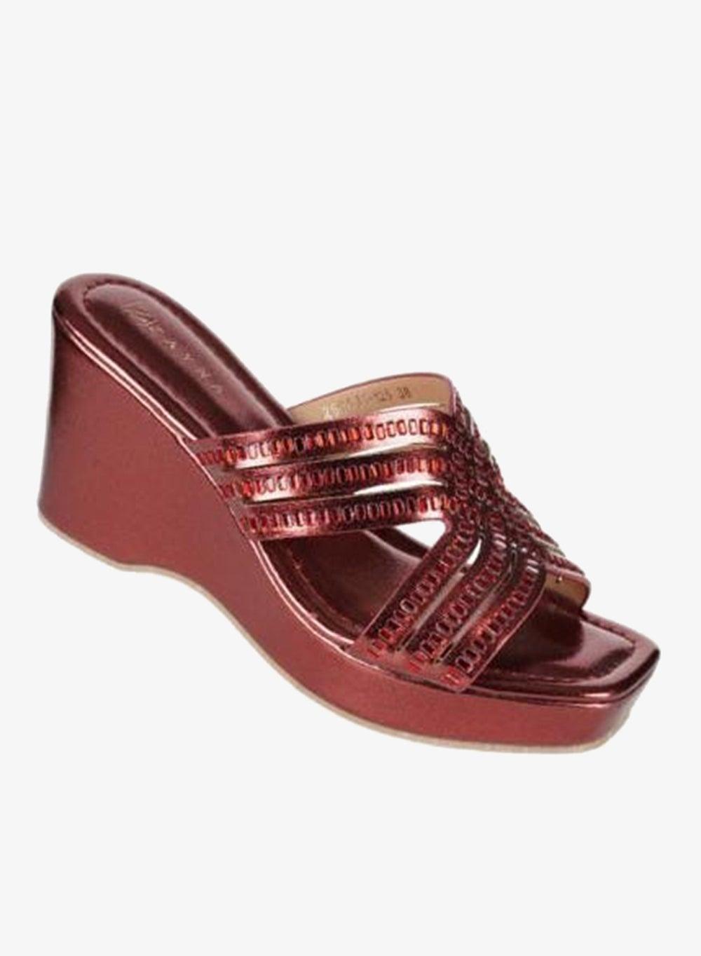 Zayna Bordo Wedge Sandals 2B2531-125 Elegant Slip-On - Image 1