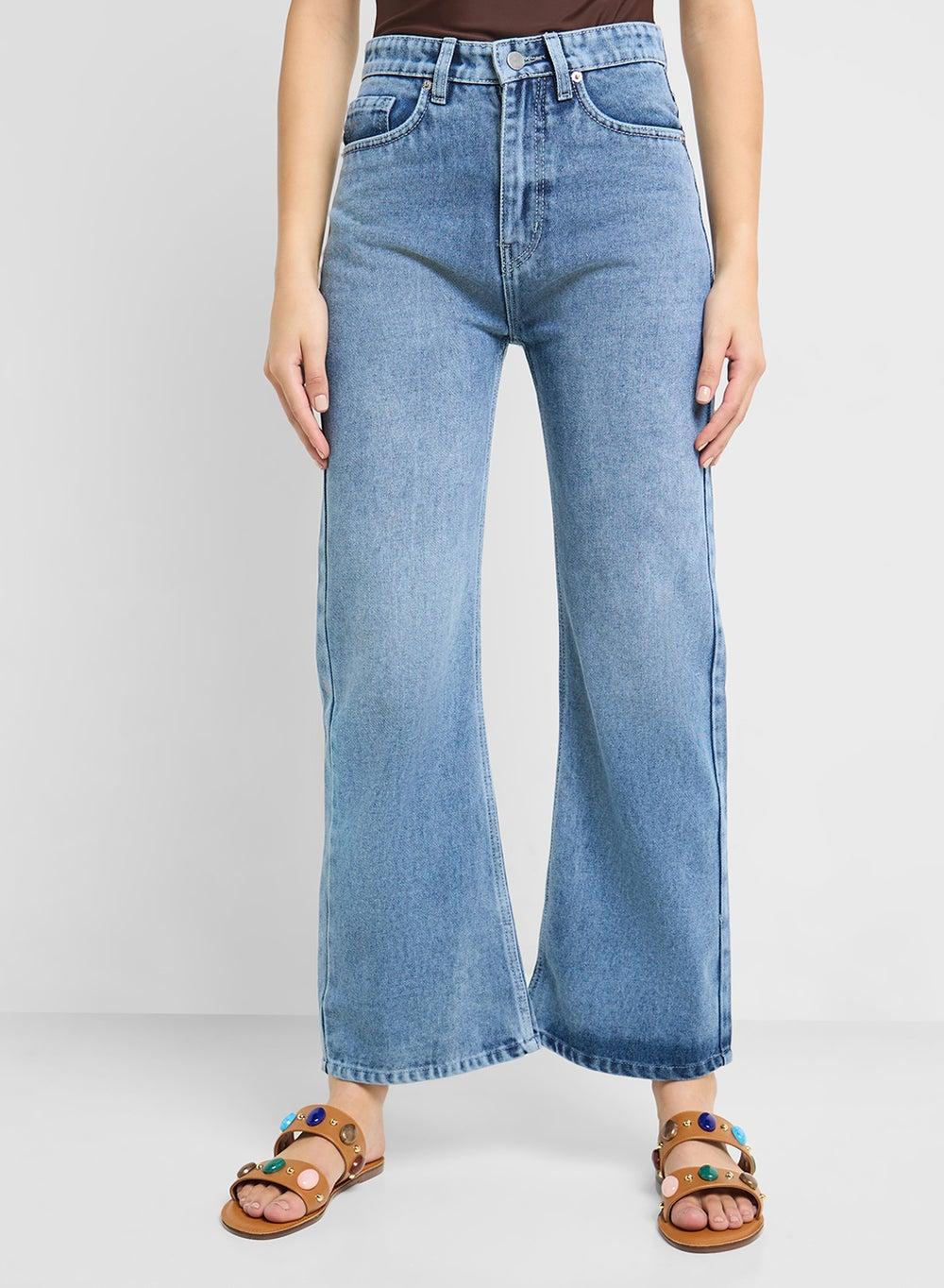 Mid Rise Straight Fit Blue Jeans Zopwd226 - Image 1