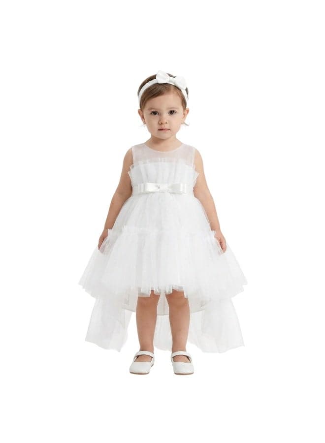 D'Daniela White Layered Tulle Maxi Dress - Image 1