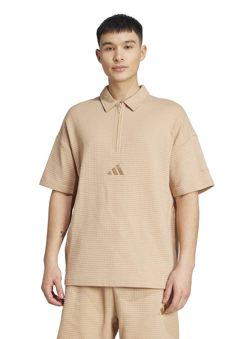 All SZN Waffle Knit Half-Zip Polo Jl6546 - Image 1