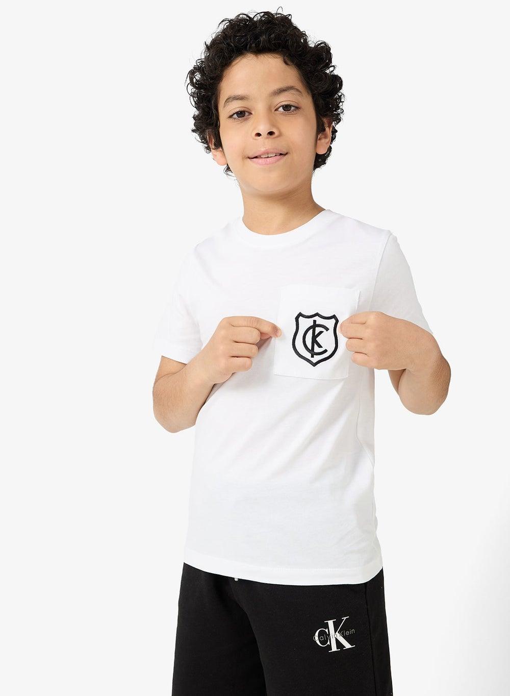 Calvin Klein Boys Logo Pocket Crew Neck T-Shirt - Image 1