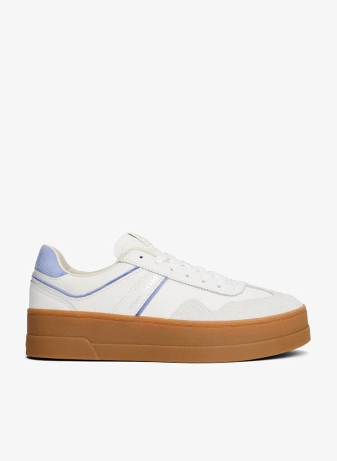 Greenwich Flatform Platform Sneakers in Ecru Sapphire - Image 1