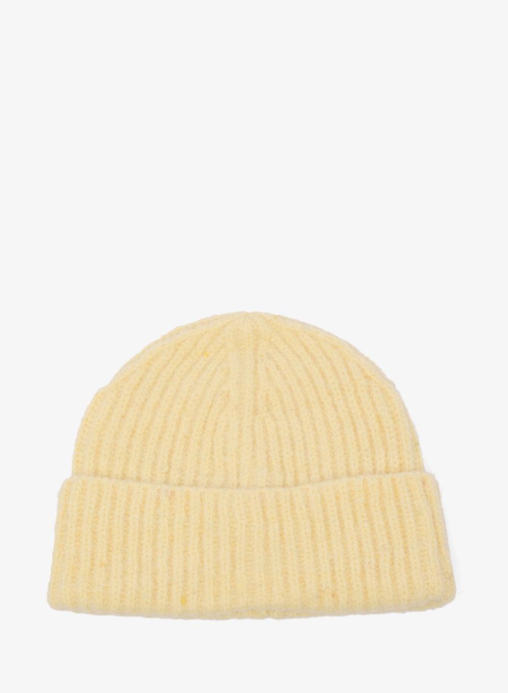 Dl2571 Ribbed Knit Beanie in Soft Yellow - Image 1