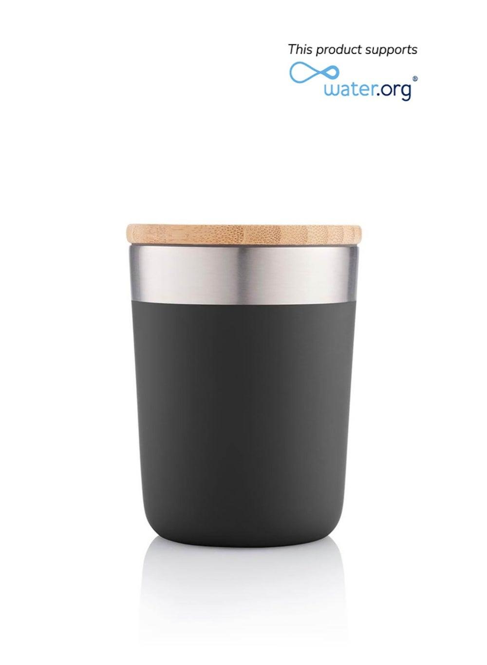 R-LAREN CHANGE Recycled Insulated Mug Black 300ml - Image 1