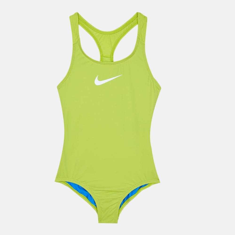 Nike Kids Racerback Swimsuit Green Logo 1-Piece - Image 1