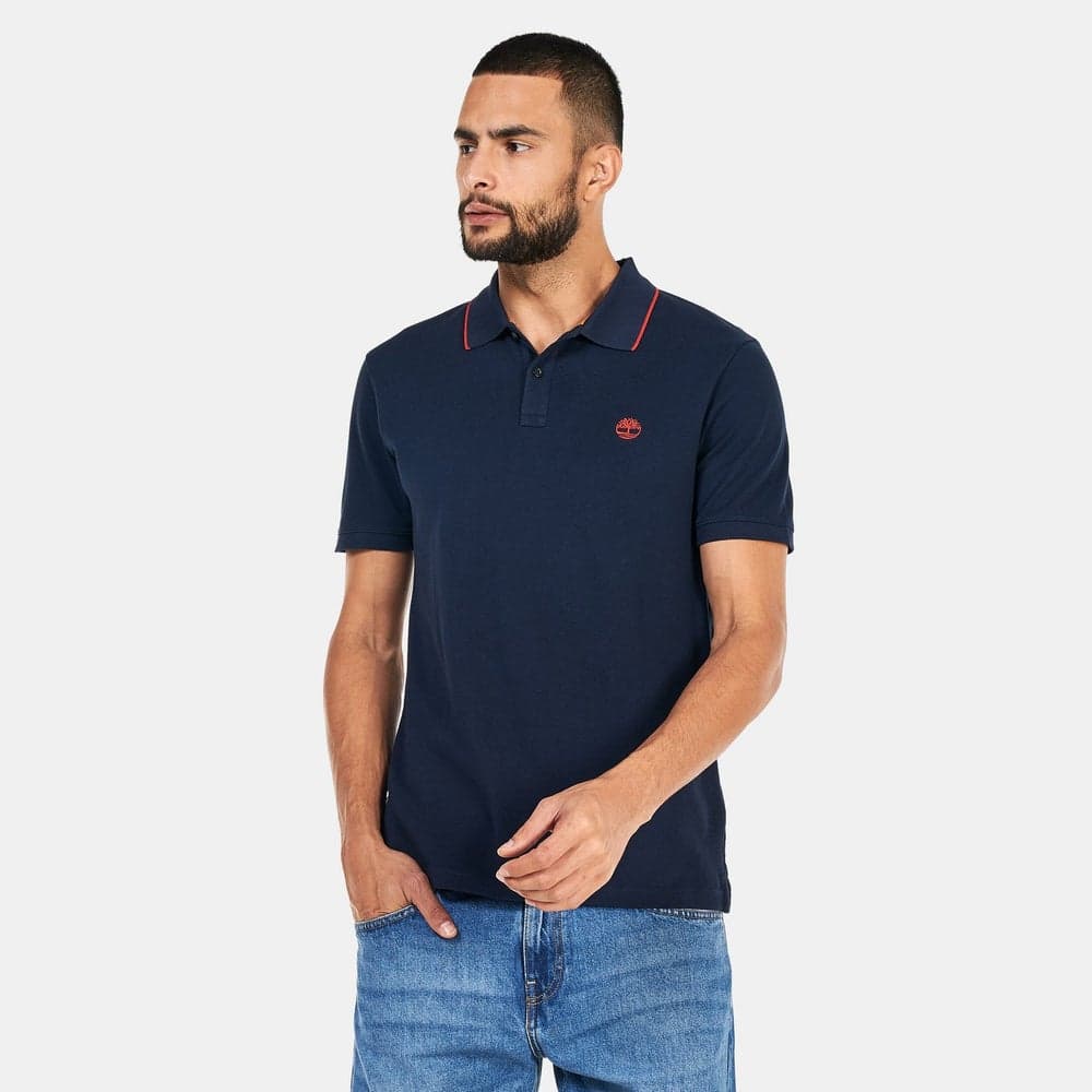 Millers River Blue Cotton Polo Shirt for Men - Image 1