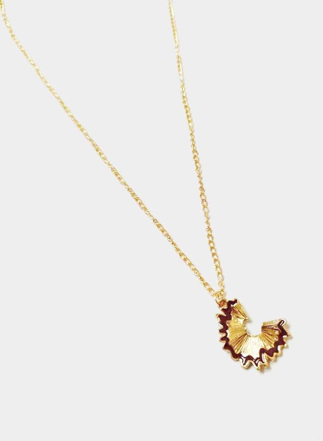 Styli Textured Gold Pendant Necklace for Women - Image 1