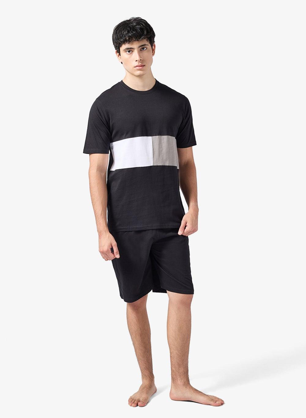 Arcamnw21 Black Colour-Blocked Nightwear Set - Image 1