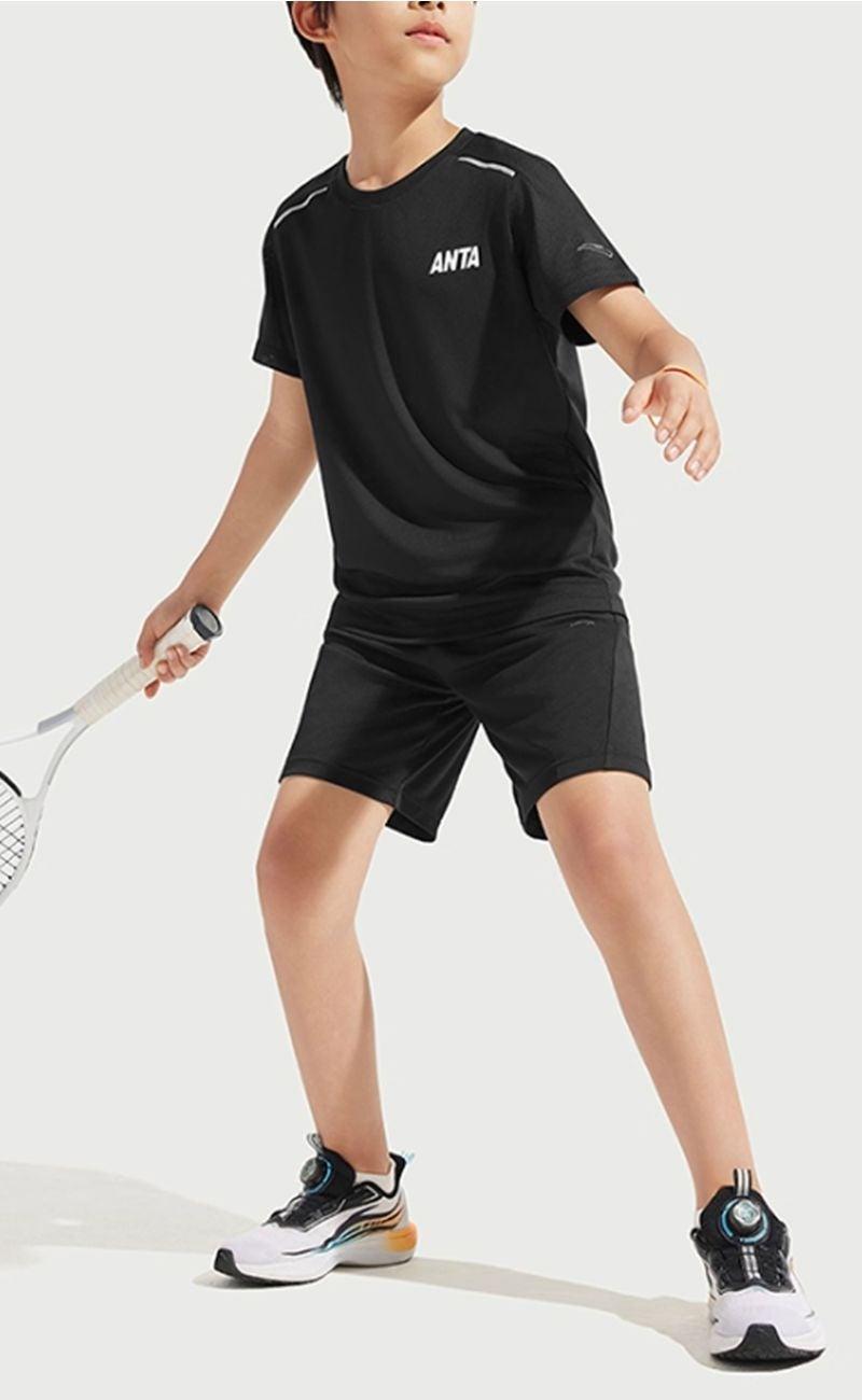 Boys Performance Knit Sportswear Short Set Black - Image 1