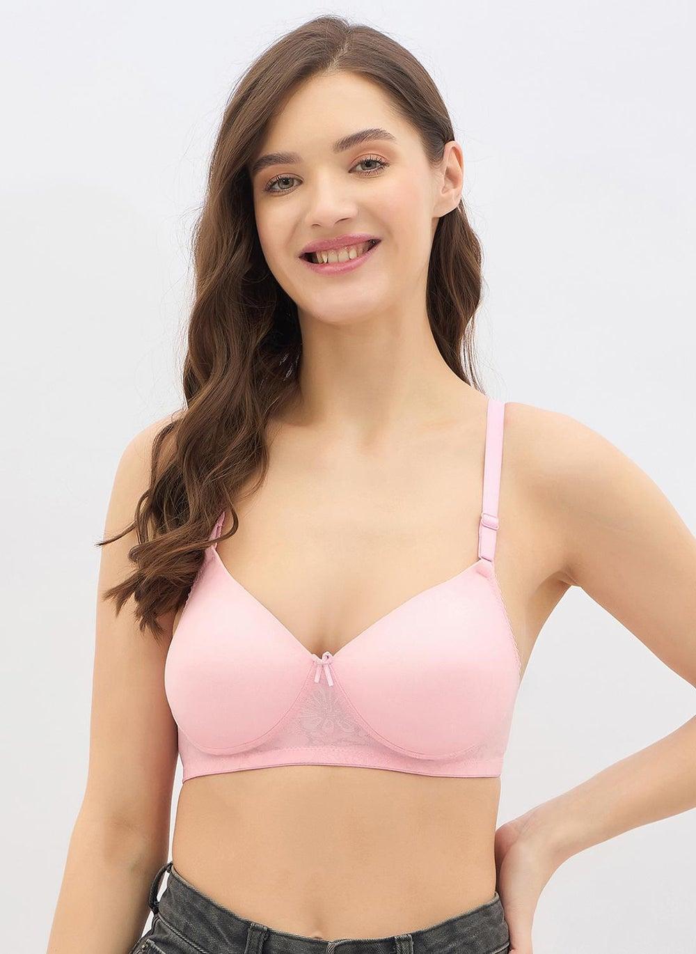 Clovia Powder Pink Floral Padded Multiway Bra Br0738B22 - Image 1