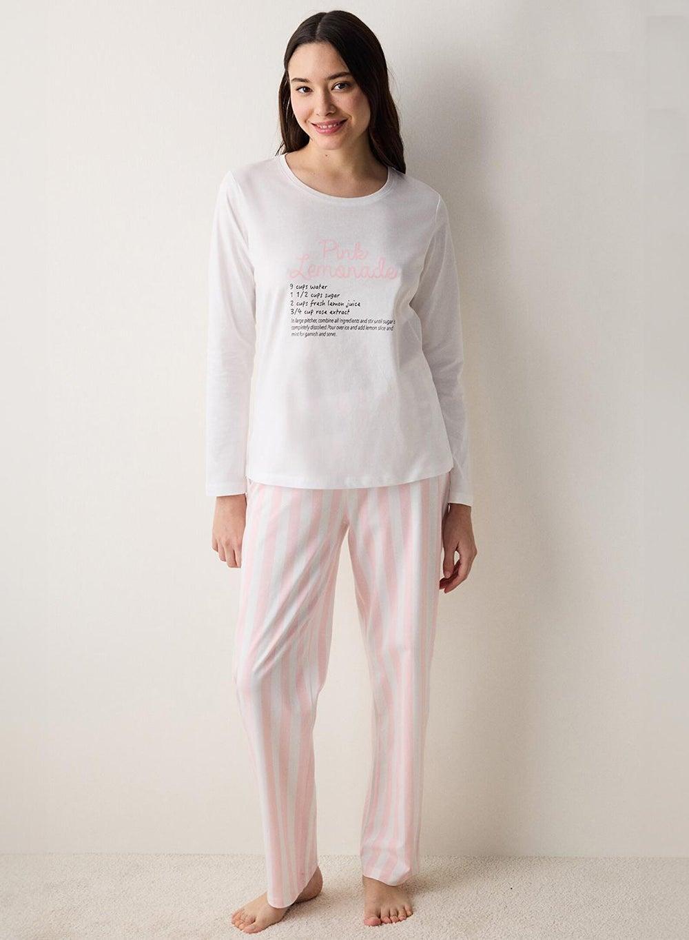 Penti Rose Pink Lemonade Cotton Pyjama Set - Image 1