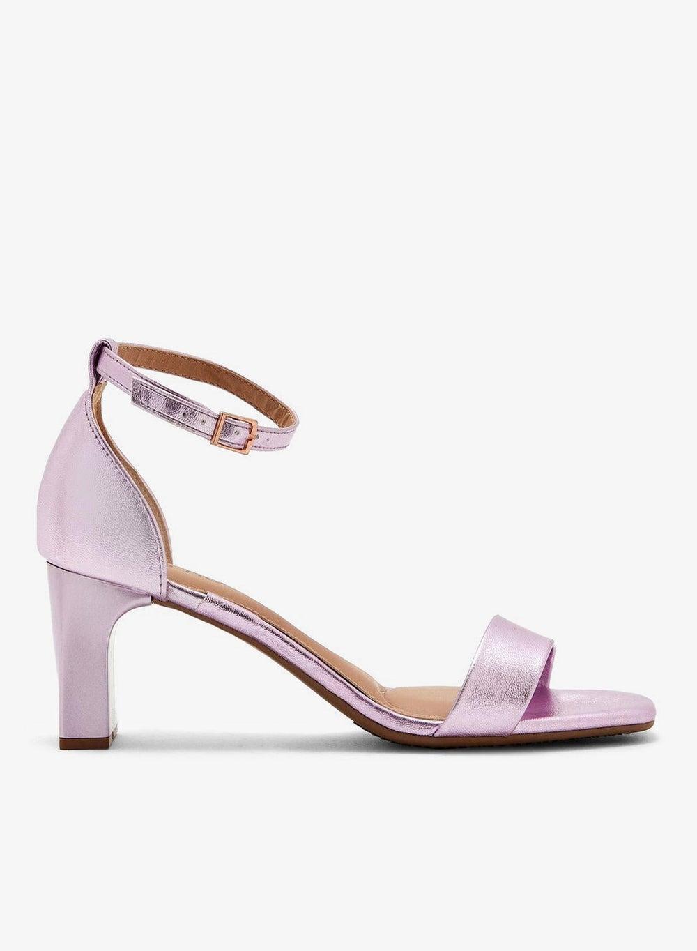 Rose Mid Heel Block Sandals – Classic Square Toe - Image 1