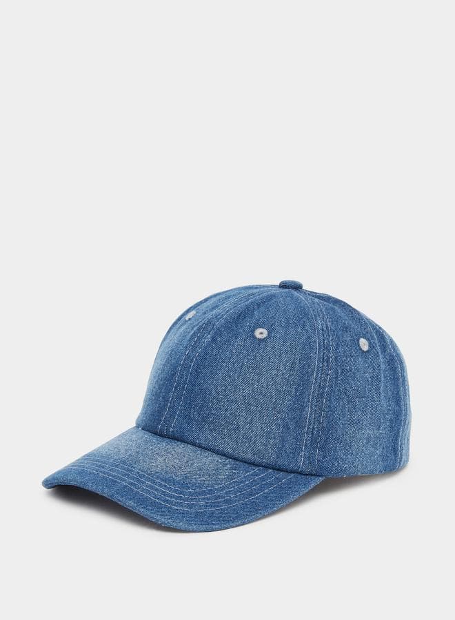 Faded Denim Cotton Blend Casual Cap - Image 1