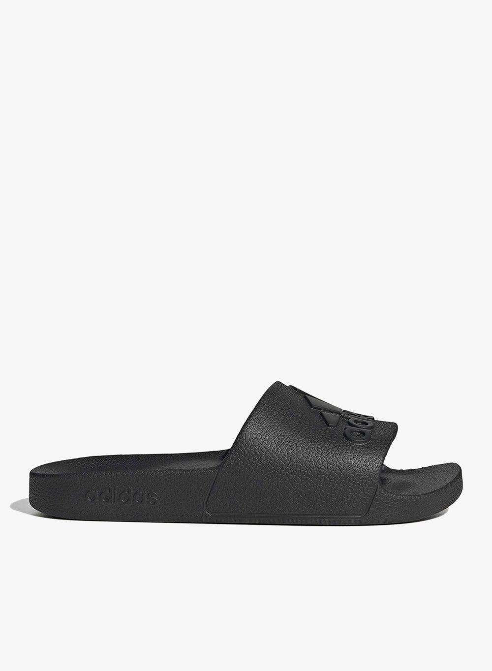 Adilette Aqua IF7371 Minimal Black Slide Sandals - Image 1