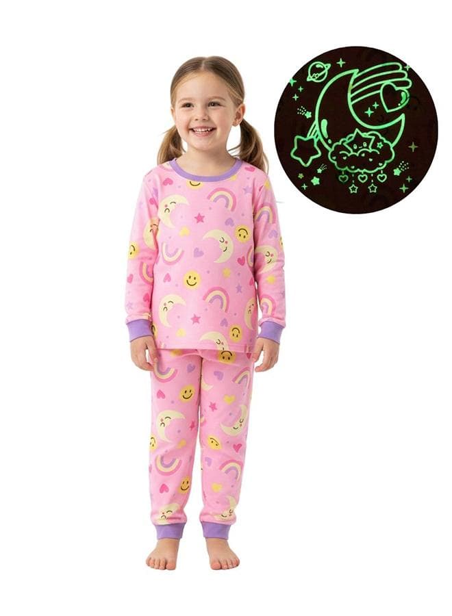Rainbow Glow 7941 Girls Cotton Pajama Set - Image 1