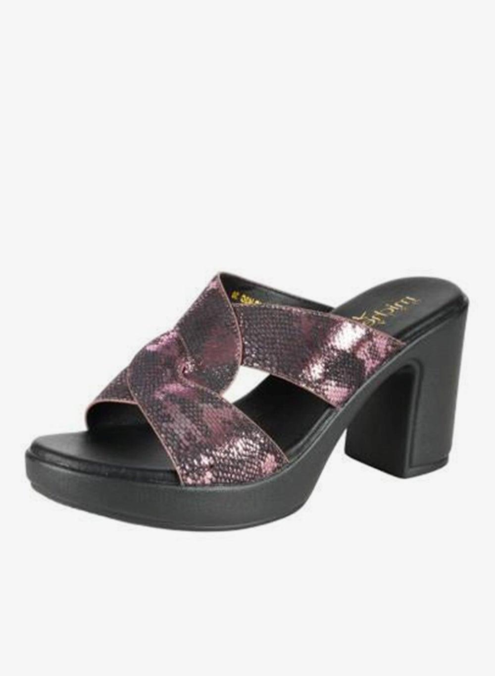 Michelle Morgan 414RJ43G Purple High Heel Mule Sandals - Image 1