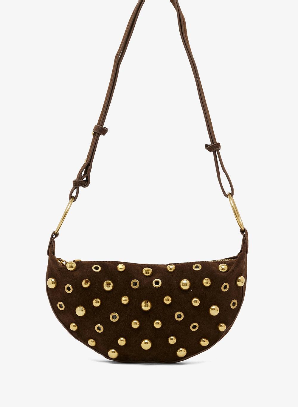 Brown Metal Embellished Crossbody Bag Bb256045 - Image 1