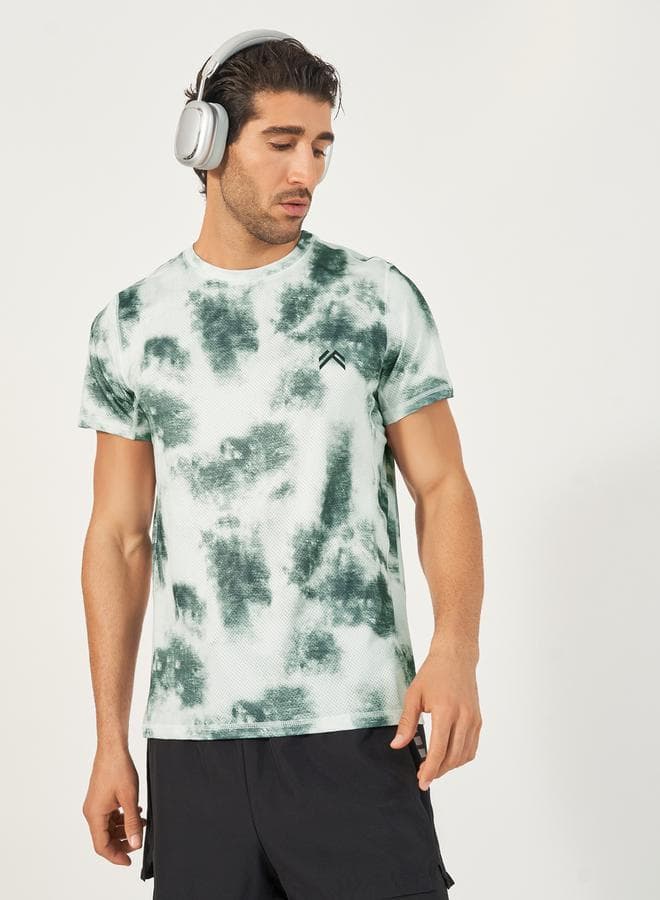 Tie-Dye Training T-Shirt 7010428613Green Classic Fit - Image 1