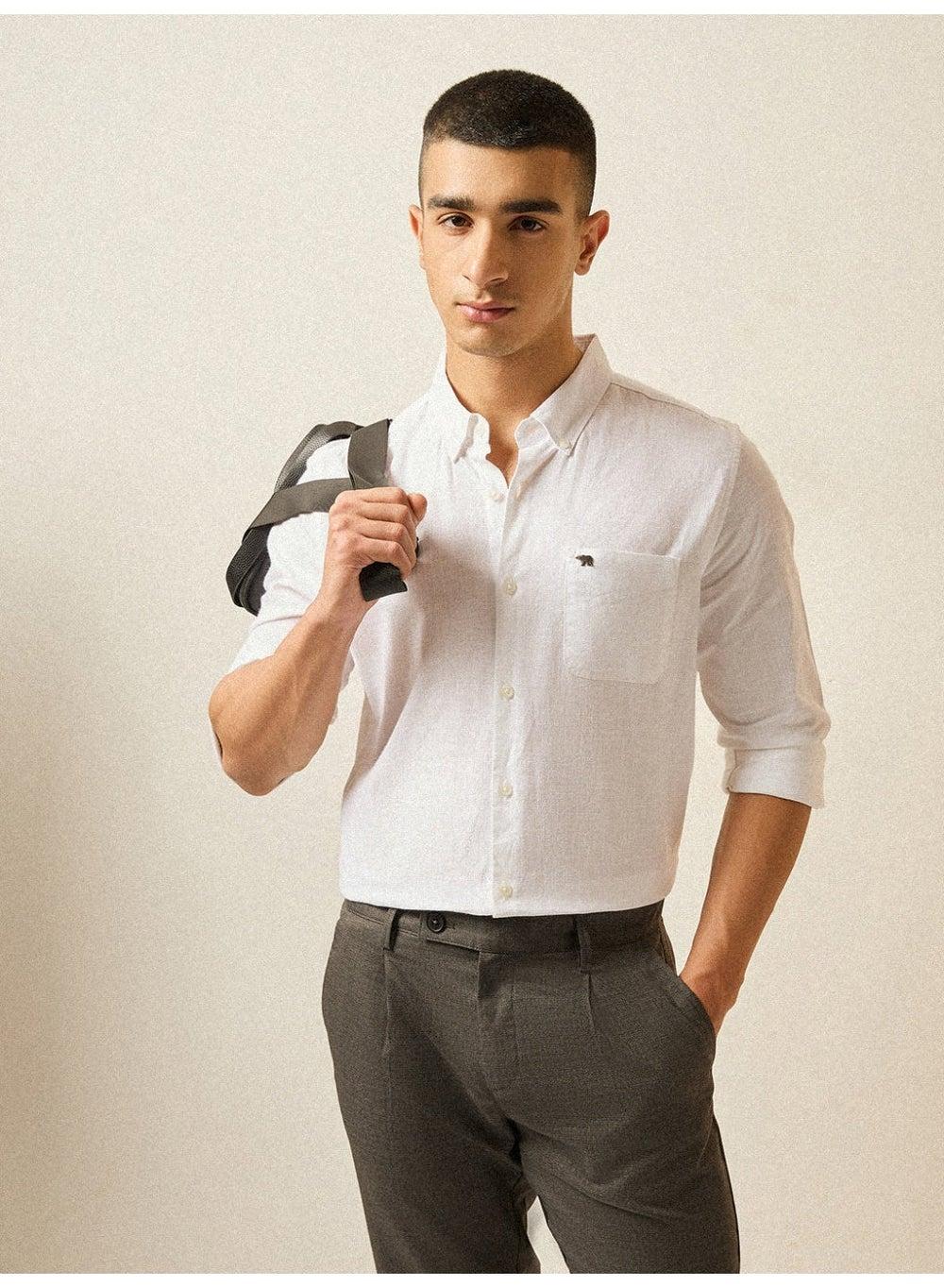 Men’s Textured Long Sleeve Shirt – Smart Casual Essential - Image 1