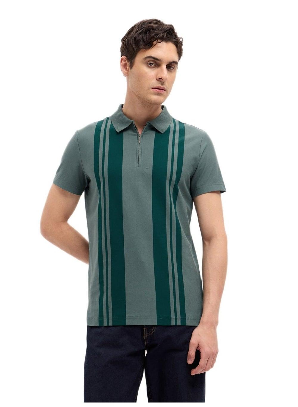 Men’s Striped Cotton Polo T-Shirt Classic Summer Fit - Image 1