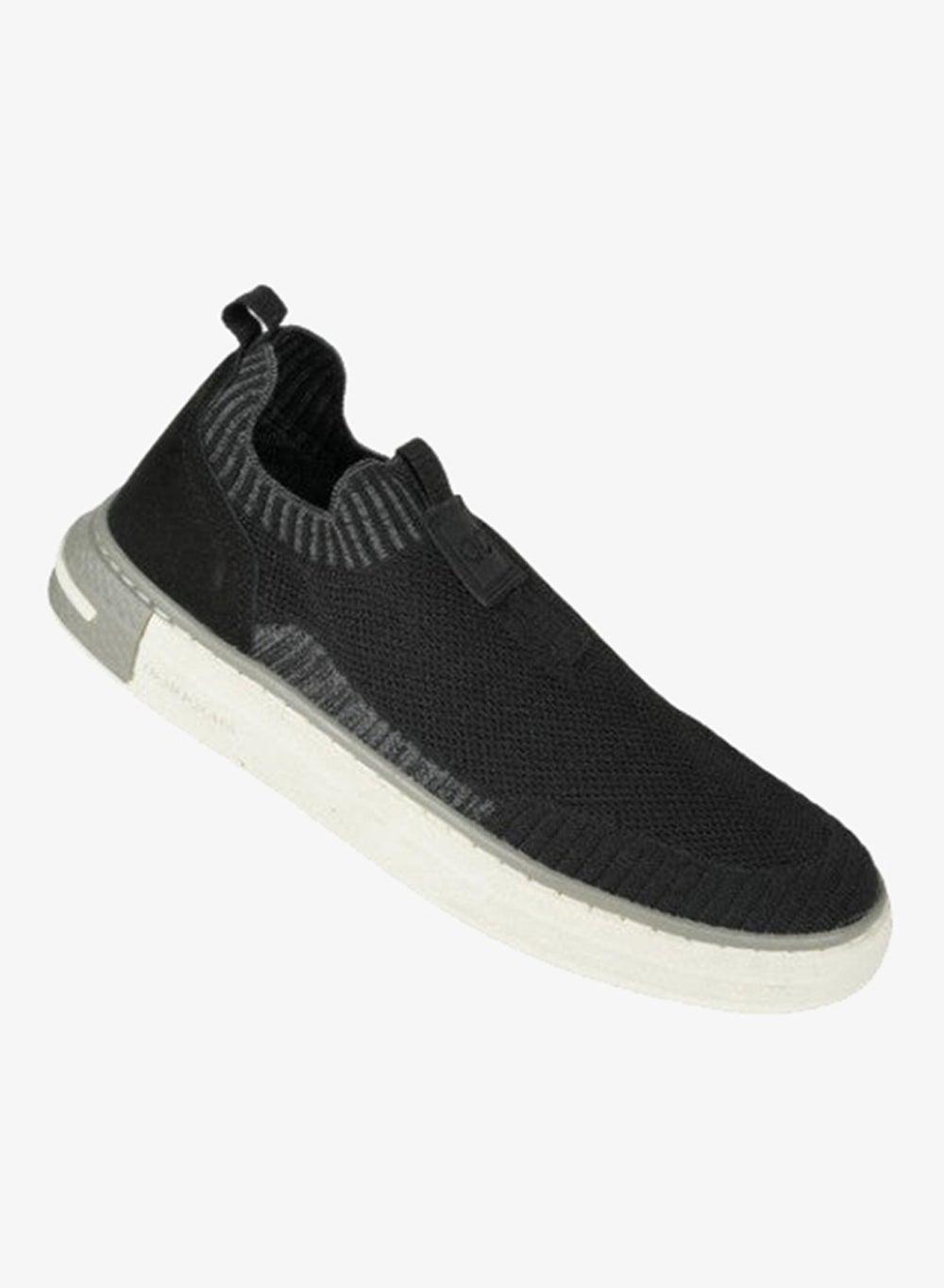 Democrata 032-141 Jake Knit Black Leather Sneakers - Image 1