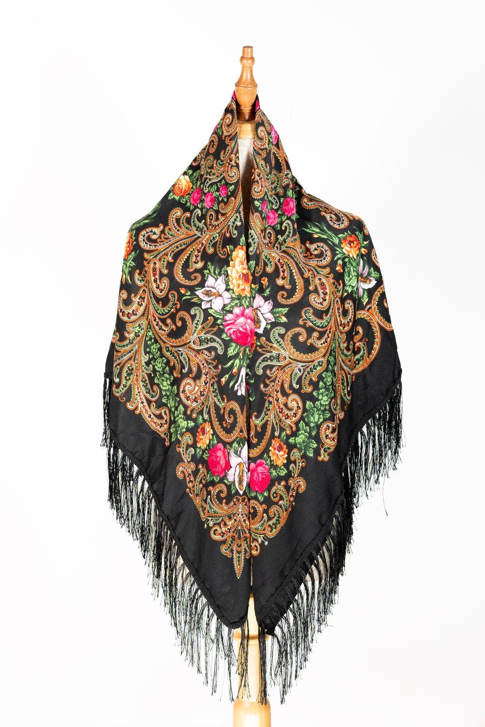 Anya Cotton Tassel Shawl – Eastern European Elegance - Image 1