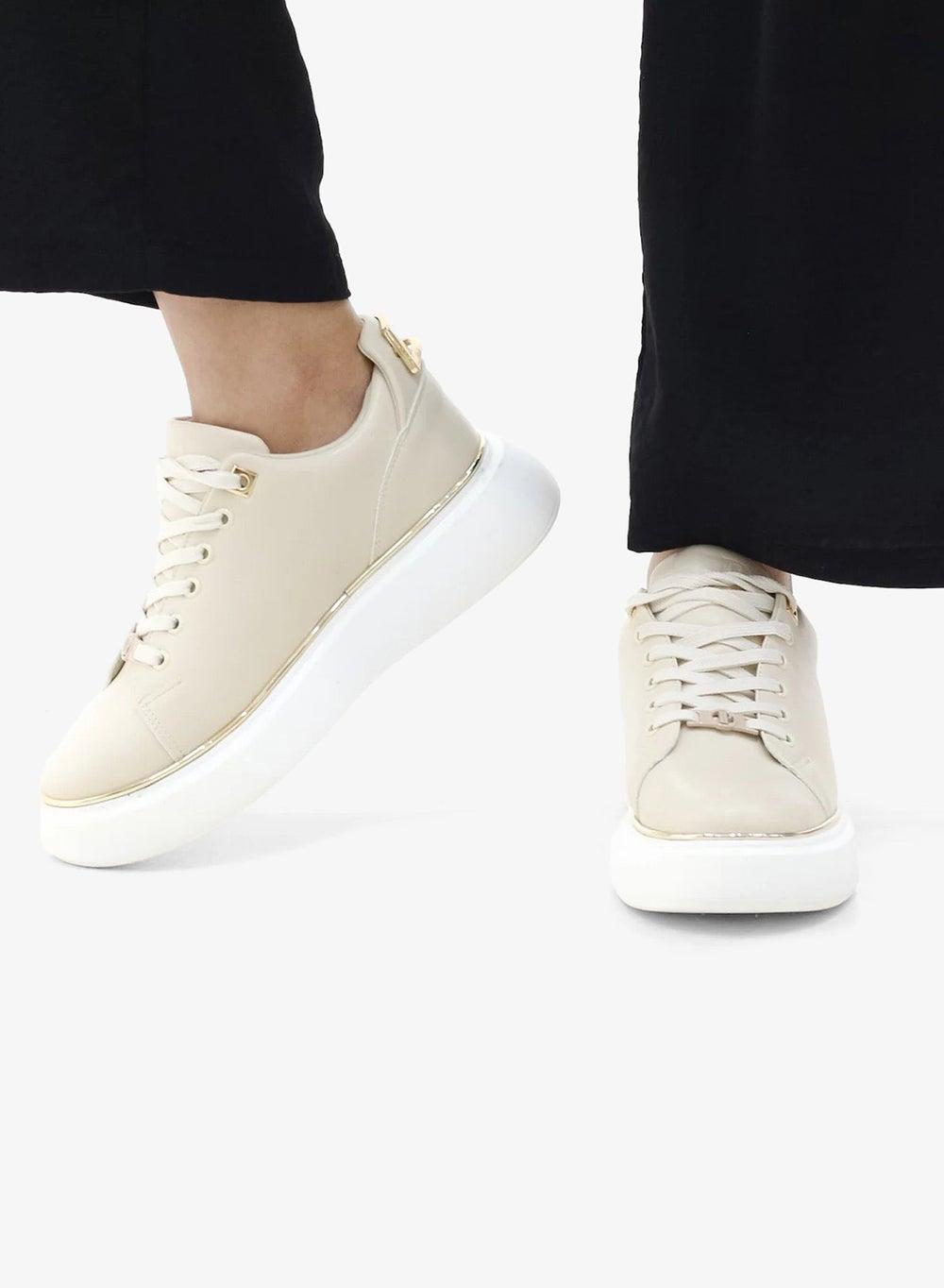 Carol Beige Lace-Up Casual Low-Top Sneaker - Image 1
