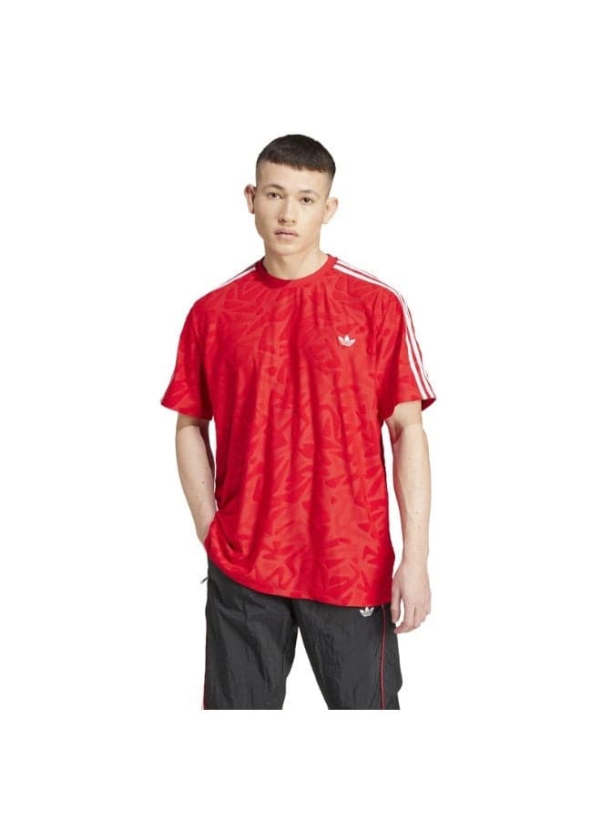 Adidas Premium Red Jersey Graphic Tee - Image 1