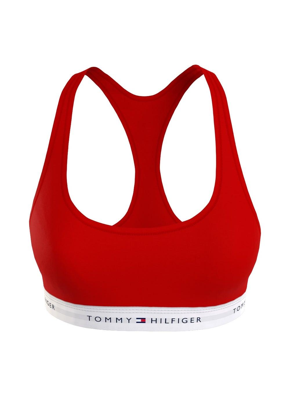 Tommy Icons Cotton Blend Unlined Bralette Red - Image 1