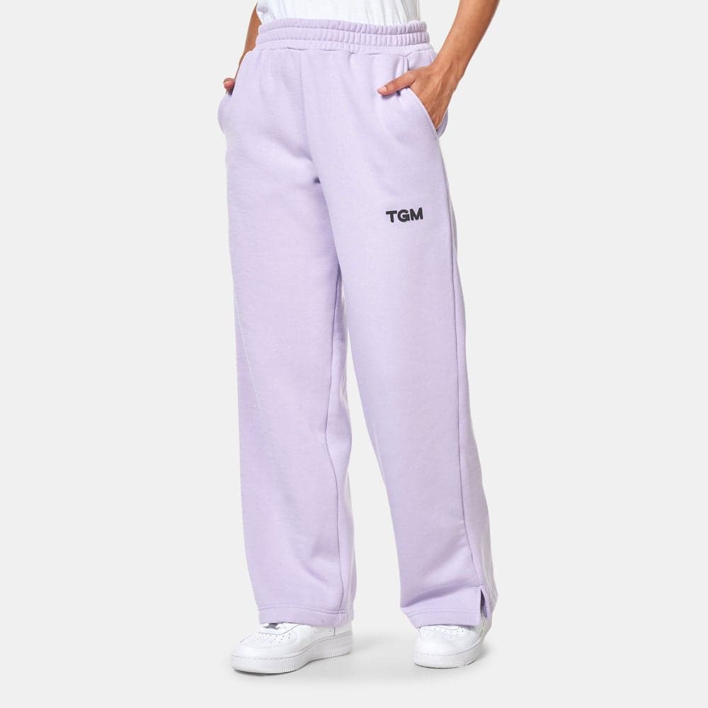 Lilac Wide Leg Sweatpants Organic Cotton Blend - Image 1