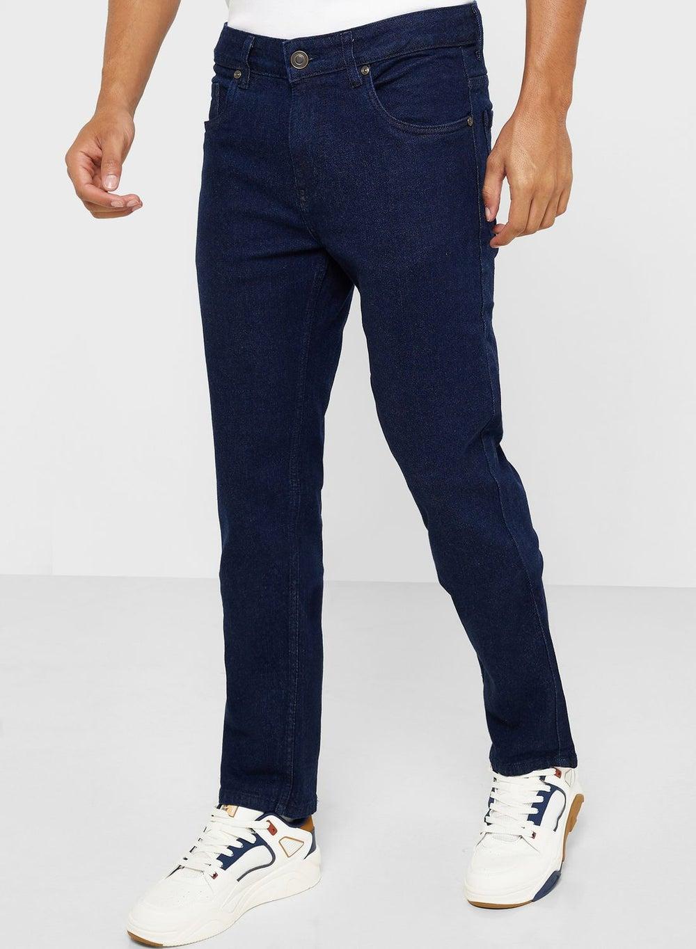 Carrot Fit Slim Dark Wash Jeans - Image 1