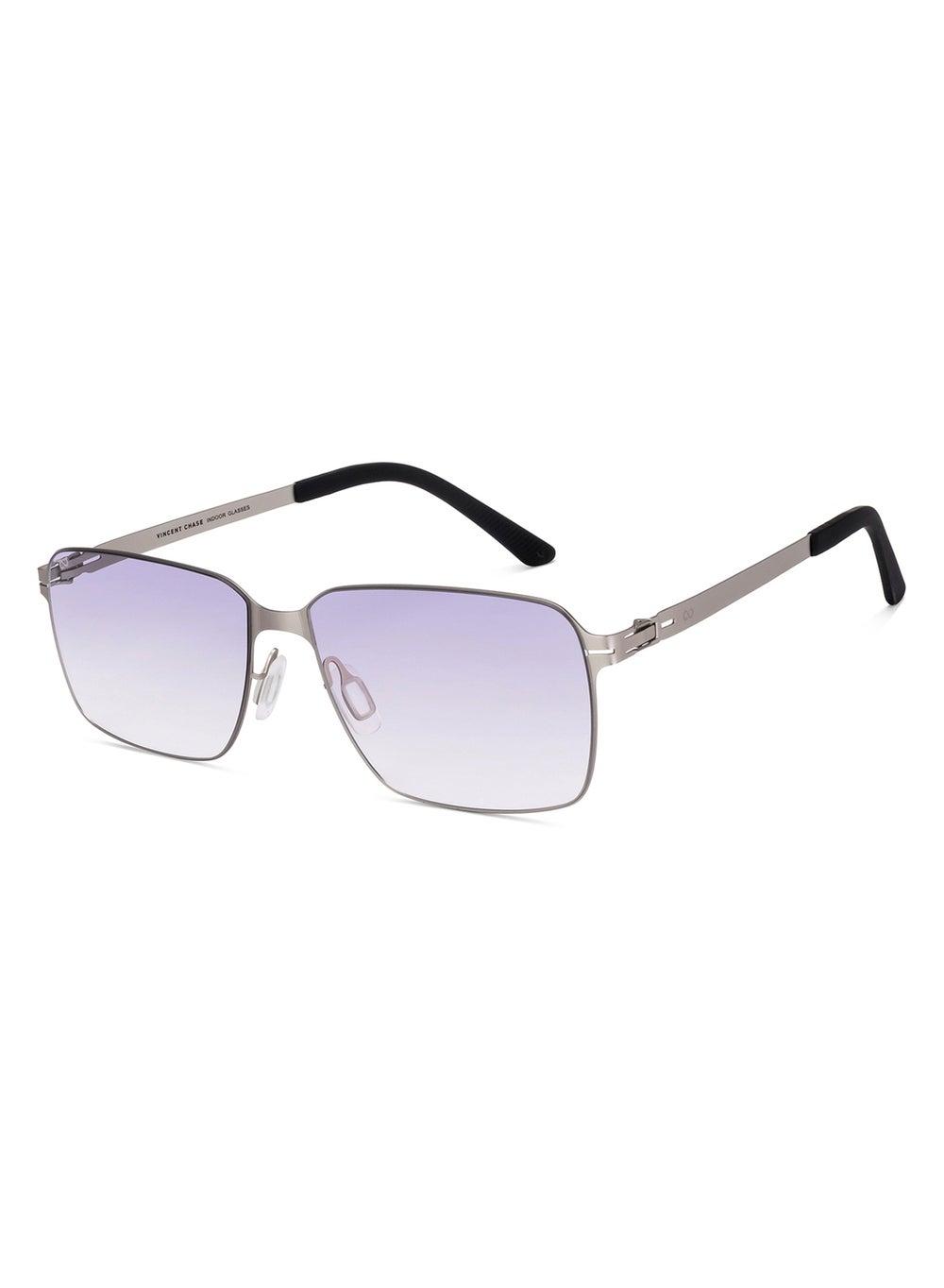 Vincent Chase VC S17426 Gunmetal Blue Rectangular Sunglasses - Image 1
