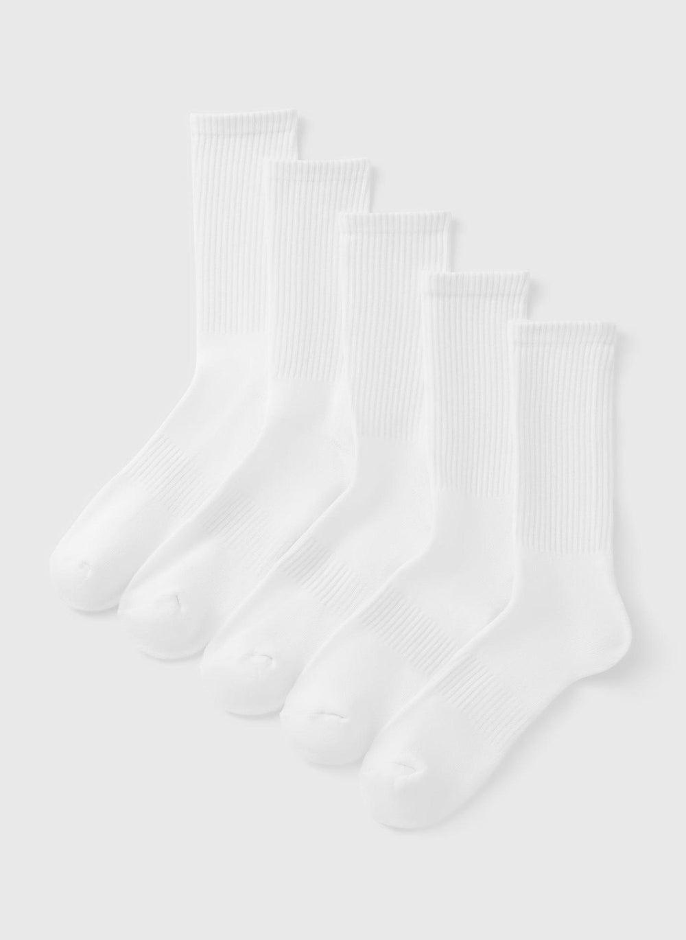 Men’s White Athletic Crew Socks 5-Pack - Image 1