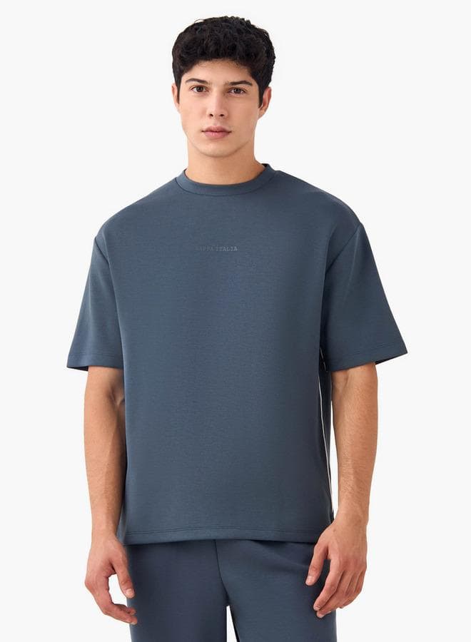 Kappa Blue Crew Neck T-Shirt with Side Piping - Image 1