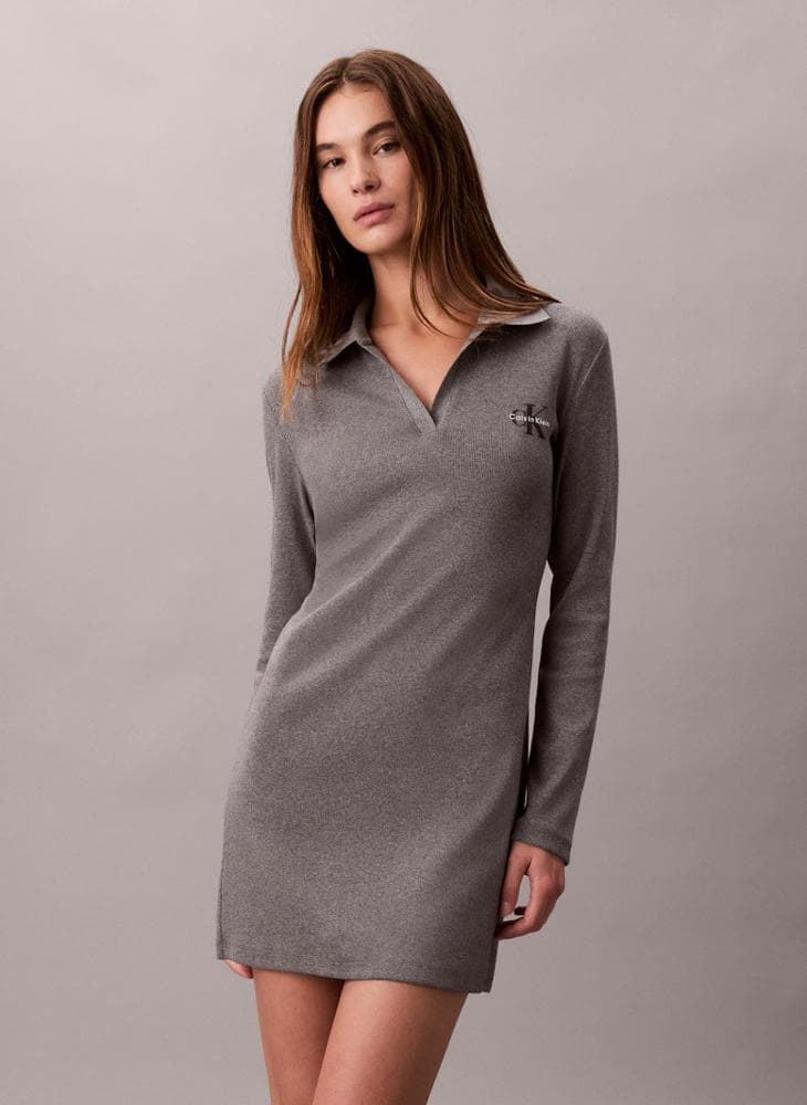 Monologo Ribbed Polo Mini Dress Lv047D214Gp7E - Image 1