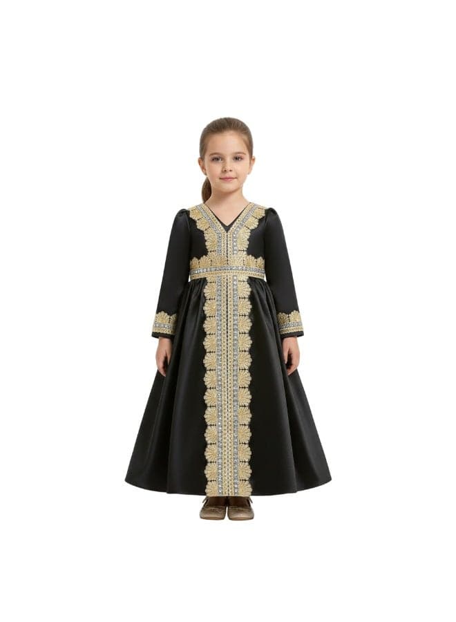 D' Daniela Midnight Majesty Black Jalabiya Dress - Image 1