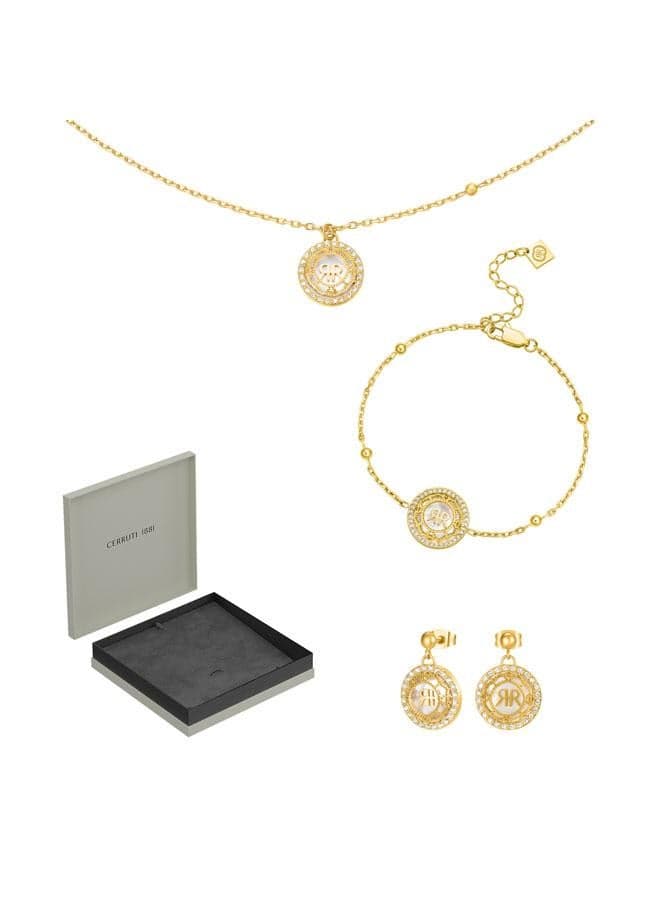 Arabesque.3 Gold-Plated MOP Jewelry Set for Women - Image 1