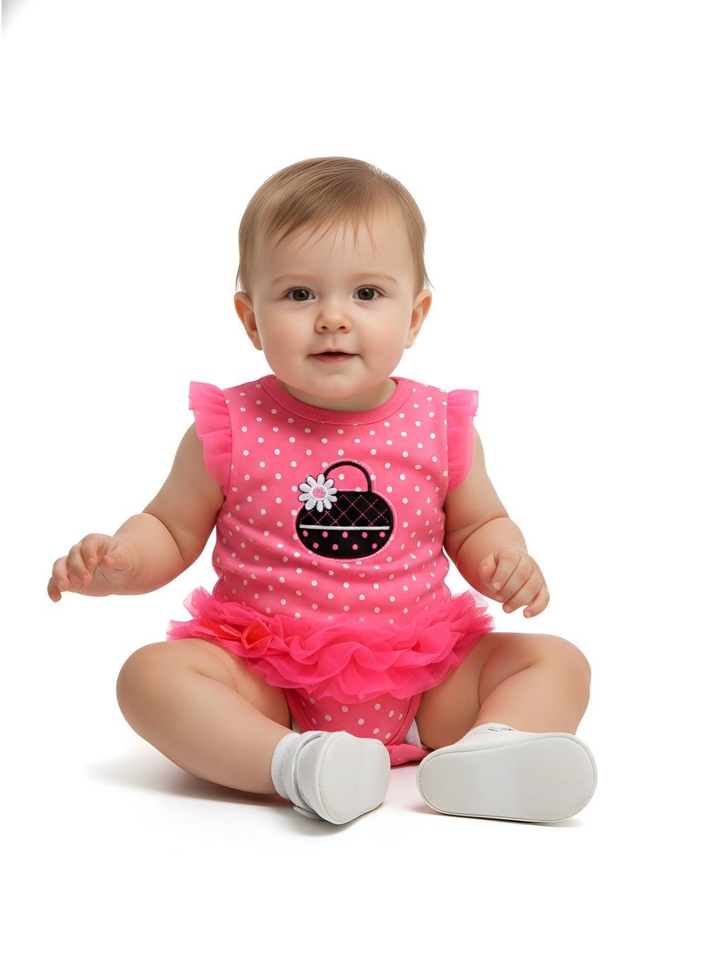 Bambimici Zairah Polka Dot Ruffled Baby Bodysuit Dress - Image 1