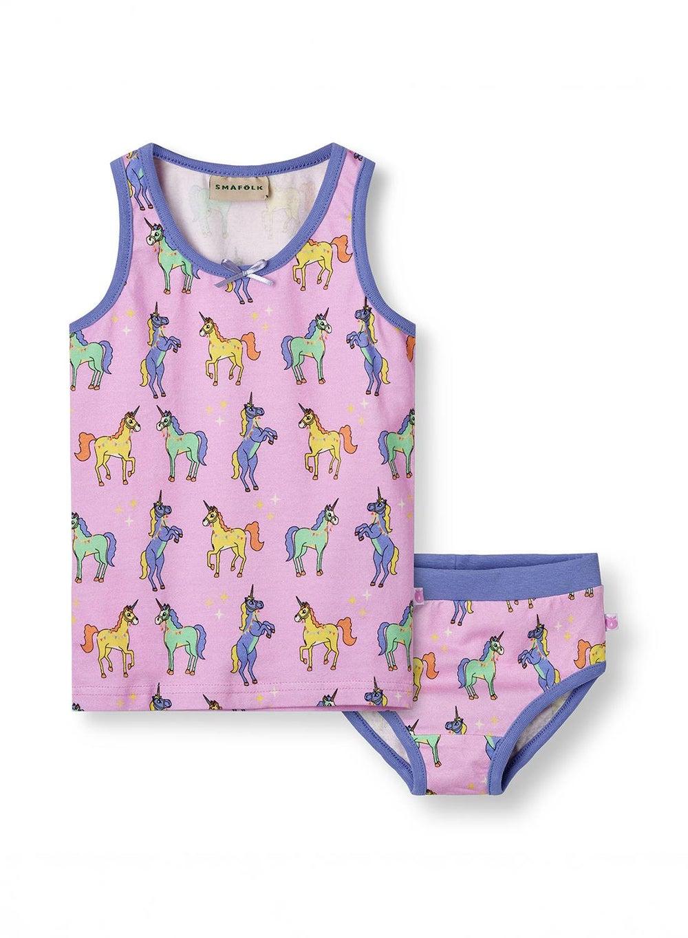 Organic Cotton Unicorn Underwear Set Pink Lavender - Image 1