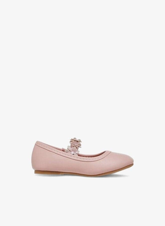 Girls Floral Ballerina Shoes Bs138 250008 Pink - Image 1