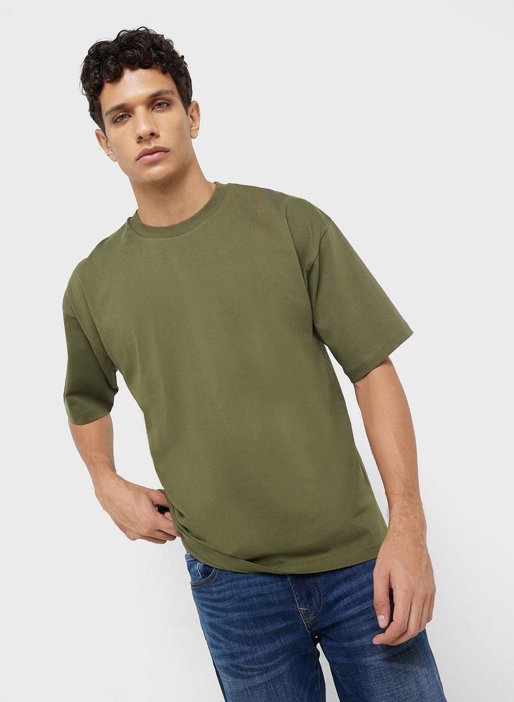 Khaki Graphic Back Print T-Shirt Sf/Ns 06 B - Image 1