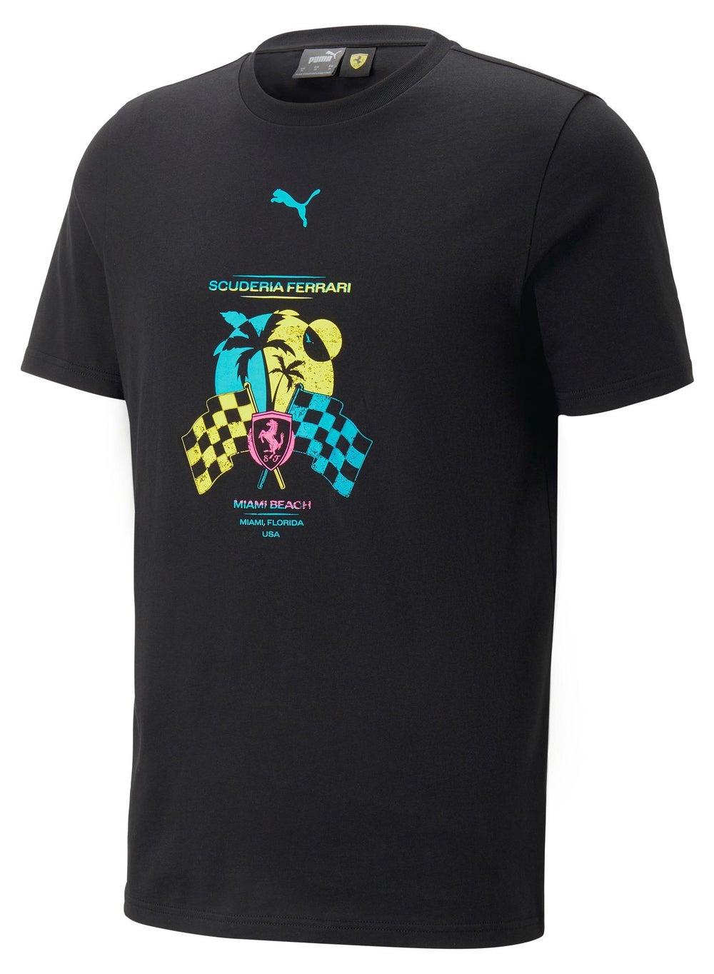 Miami Graphic Crew Neck T-Shirt Black - Image 1