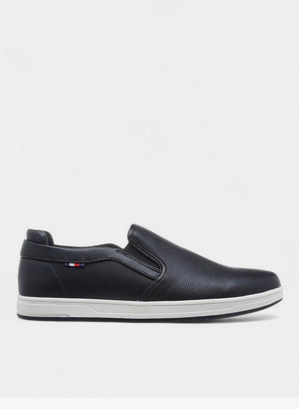 Textured Black Slip-On Loafers CM-1024 - Image 1