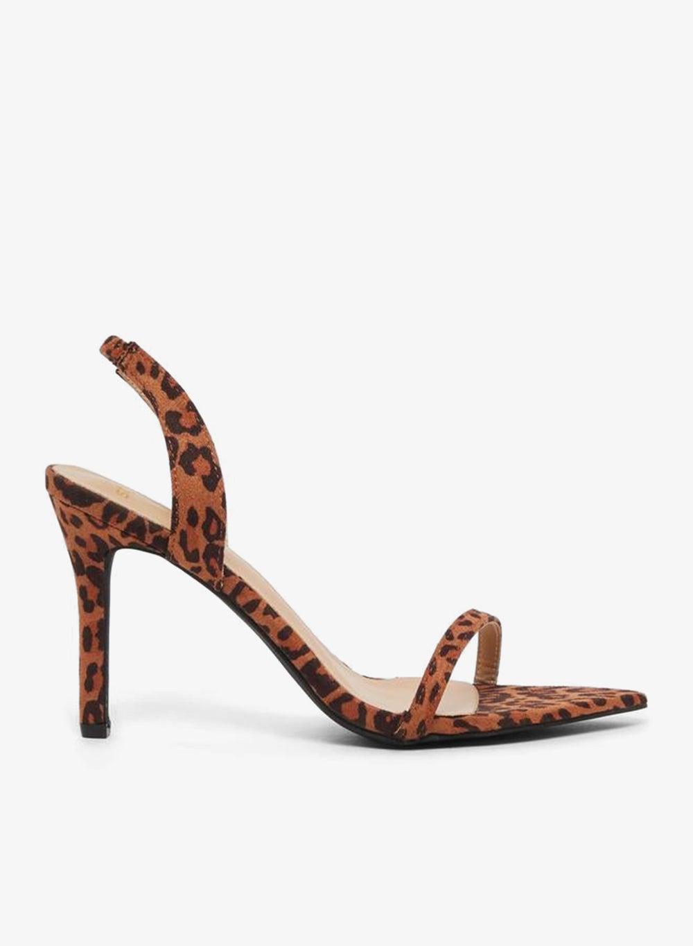 Styli Leopard Print Slingback Stiletto Heel Sandals 7011365005 - Image 1