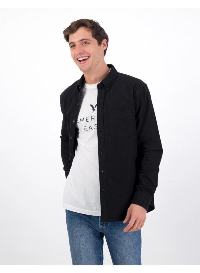 AE Classic Fit Black Oxford Button-Up Shirt U 5153 - Image 1