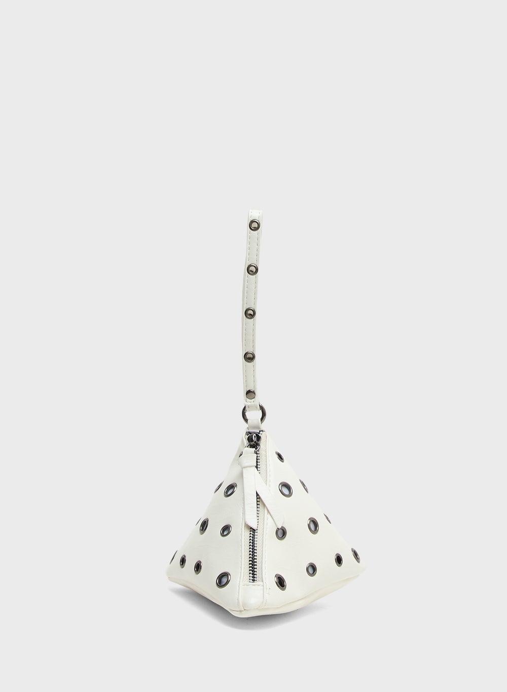 Stud Mini Bag Vc440801 White Zip Clutch - Image 1